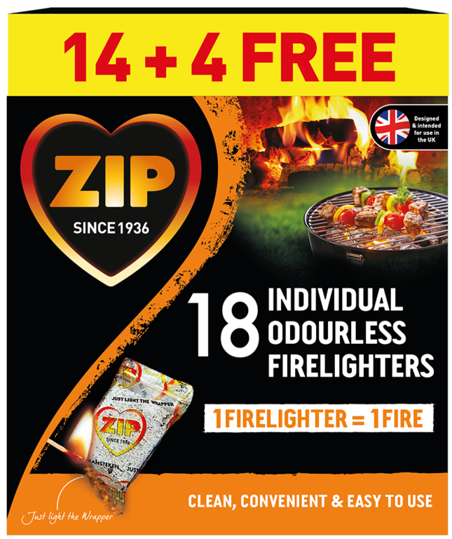 Zip Fast & Clean Wrapped Firelighters Pack 18