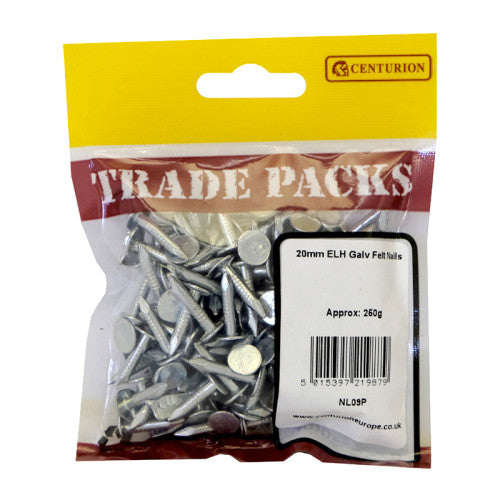 Galvanised Felt Nails 250g