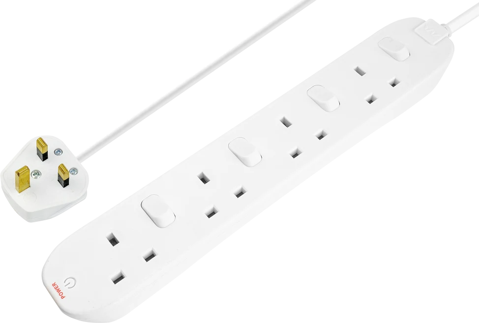 Masterplug 4 Gang Individually Switched Extension Lead 2m