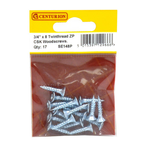 Twin Thread Woodscrews Silver