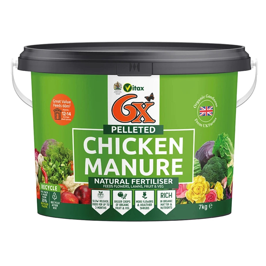 6x Pelleted Chicken Fertiliser 7kg