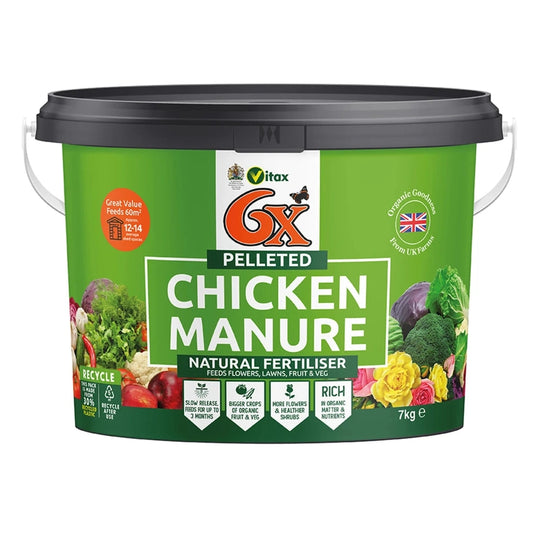 6x Pelleted Chicken Fertiliser 7kg