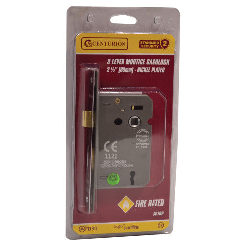 Mortice Sashlock 3 Lever NP 2 1/2" 63mm SP70P