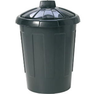 Wham Dustbin With Secure Lid 80L Black