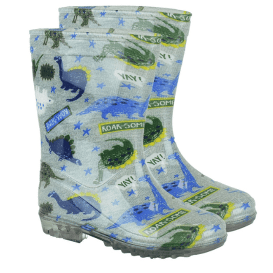 Boys PVC Dinosaur Wellington Boots