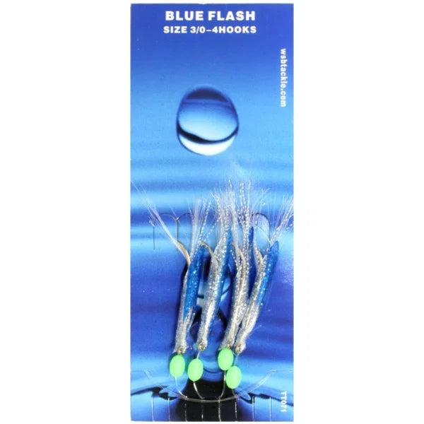 WSB Blue Flash Size 3/0 - 4 Hooks TT071