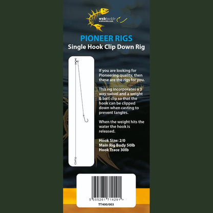 WSB Pioneer Rigs Single Hook Clip Down Rig TT400/003
