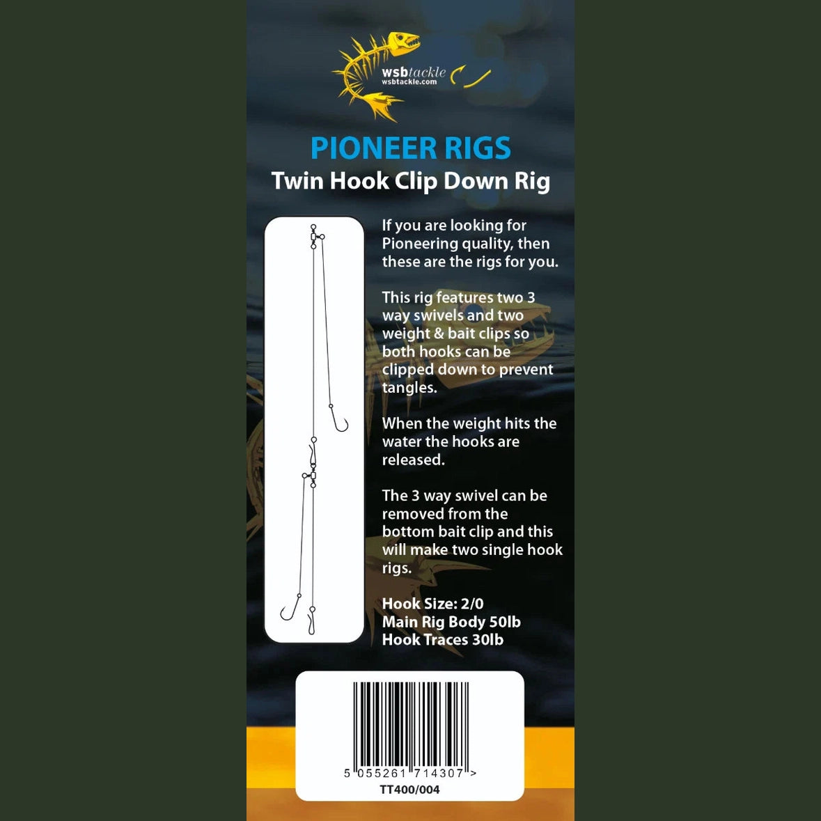 WSB Pioneer Rigs Twin Hook Clipped Down Rig TT400/004