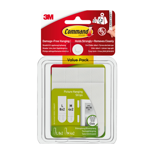 Command Med/Lge Picture Hanging Strips 17209 - Combi 12 Pack