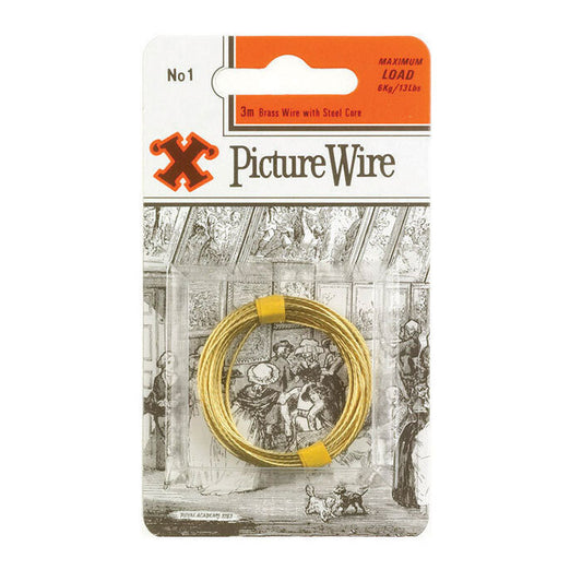 X Brass Picture Wire Solid Brass 3m