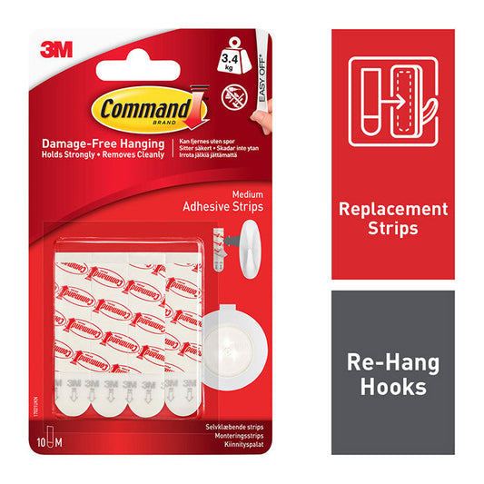 Command Medium Adhesive Mounting/Replacement Strips 17021UKN - 10pk