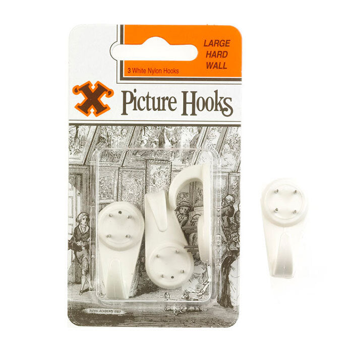 X Hard Wall Hooks White Nylon