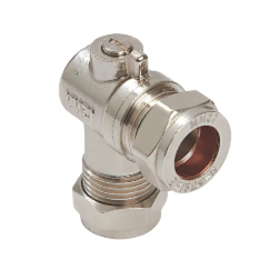 Compression Elbow Isolating Valve 15mm Chrome