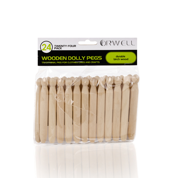 Orwell Wooden Dolly Clothes Pegs 24pk 6312