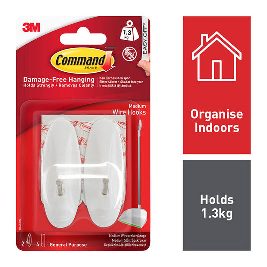 Command Medium Wire Hooks 17068 - 2pk