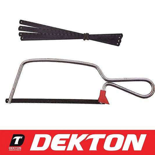Dekton Junior Hacksaw With Blade & 6 Extra Blades Cutting Wood Steel Plastic - DT45512