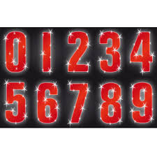 Wheelie Bin Numbers - Hi Vis Red