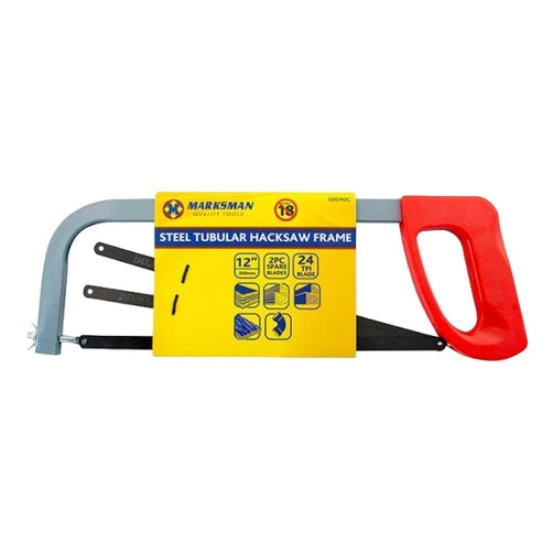 Marksman Steel Tubular Hacksaw Frame 12" With 2 Spare Blades - 60040c