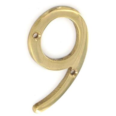 Solid Brass Door Numbers 75mm