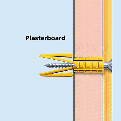Plasplugs Multi-Size Plasterboard Plugs - 50 Pack