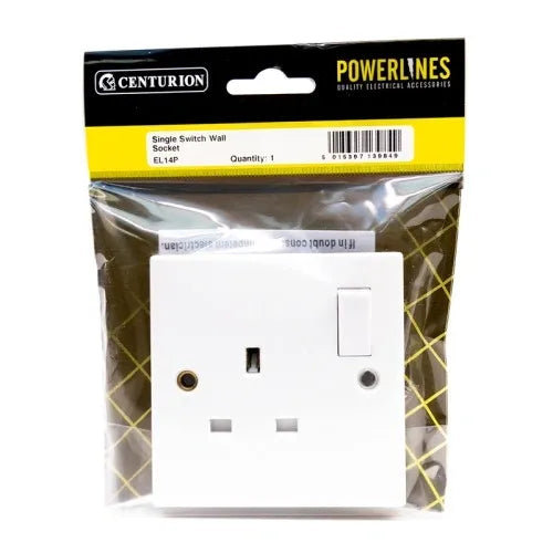 13 Amp 1 Gang Switched Wall Socket - EL14P