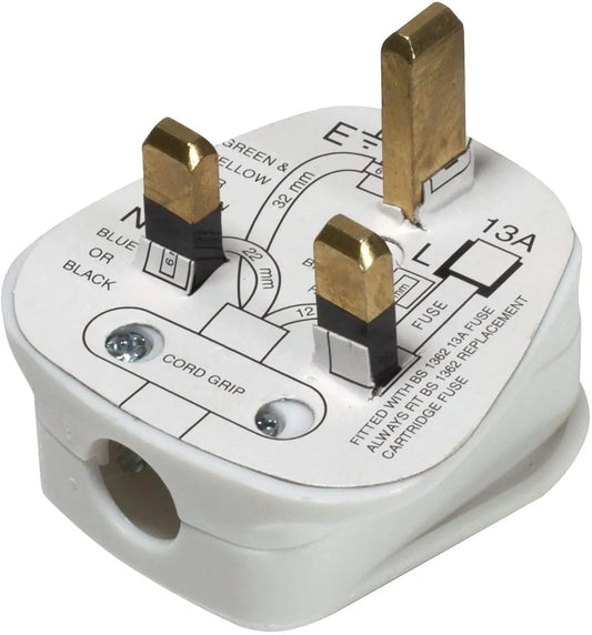 13amp 3 Pin Plug White