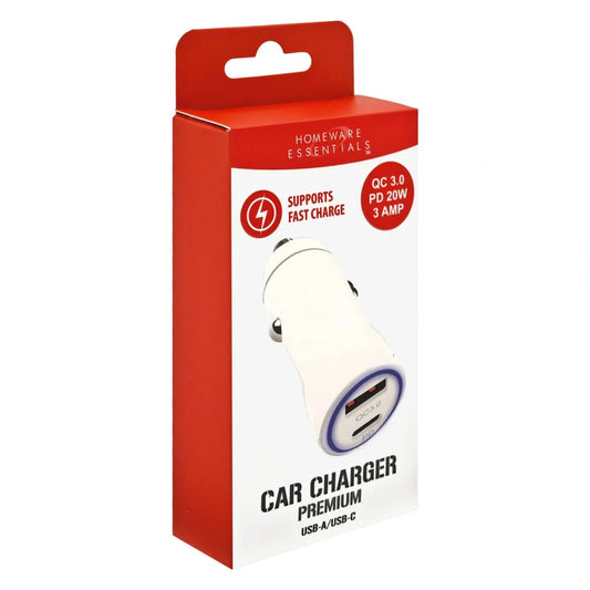 Premium USB-A / USB-C Car Charger 3amp