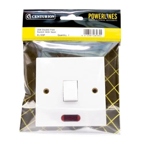 20 Amp Double Pole Switch with Neon - EL103P