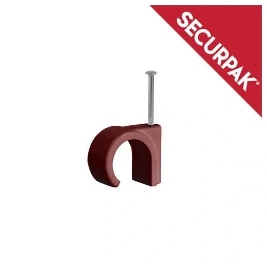 Brown Round Cable Clip 7mm SP10643 20pk