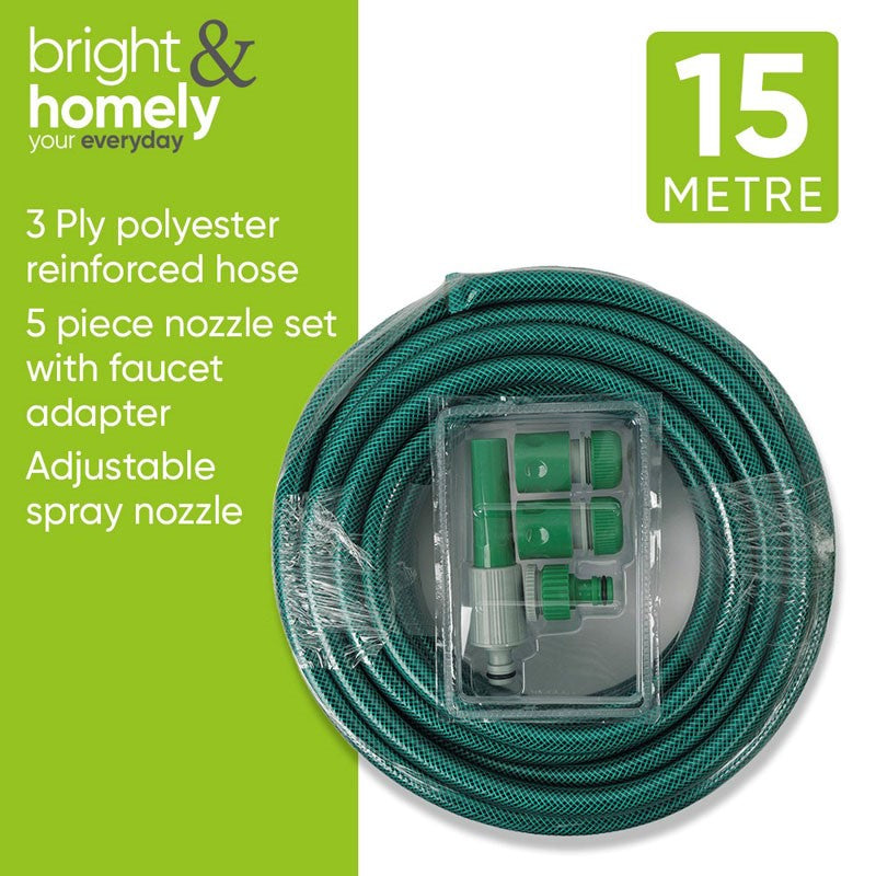 Reinforced Garden Hose Pipe & Nozzle Set