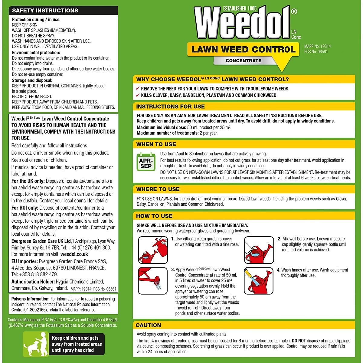 Weedol Lawn Weed Control 500ml Concentrate